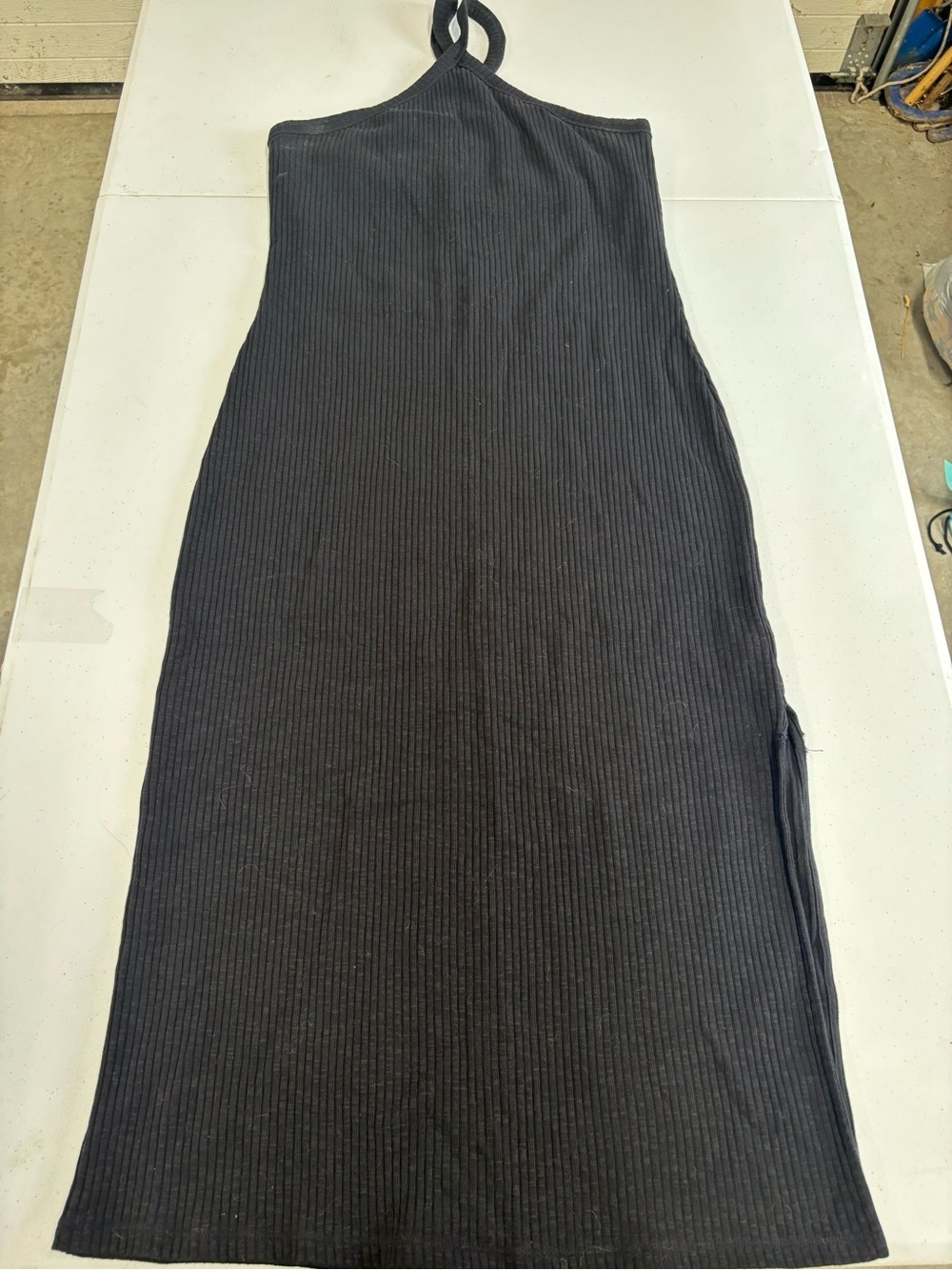 Old Navy Black Ribbed Halter Maxi Dress